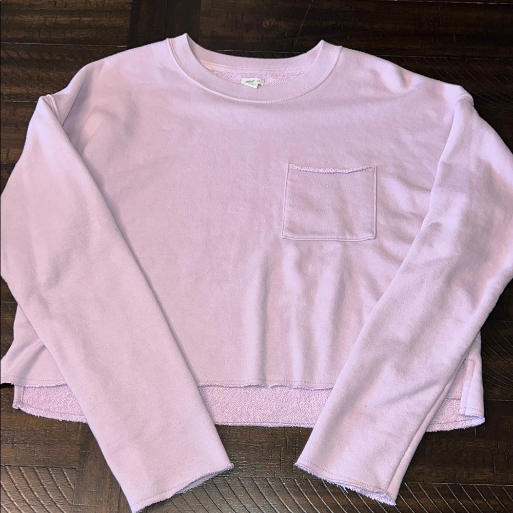 Light Purple Long Sleeve Cropped Pullover
